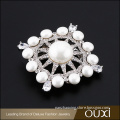 Fashion latest women cz brooches rhodium jewelry beautiful crystal pearl brooch for wedding